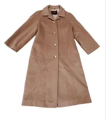 도쿄 스타일 VESTINA 카멜 롱 코트 울 100% 캐시미어 혼방 S