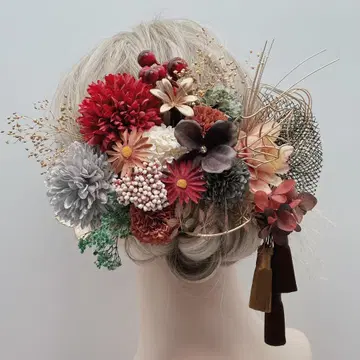 머리 장식 성인식 졸업식 결혼식 앤티크 믹스 골드 미즈히키 태슬