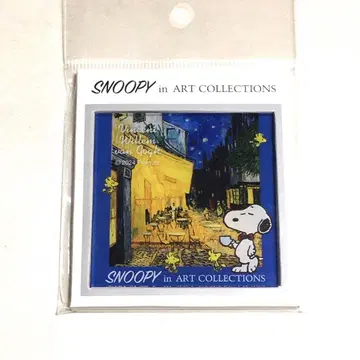 고흐 전시회 스누피 아크릴 마그넷 [ 밤의 카페 테라스 ] SNOOPY