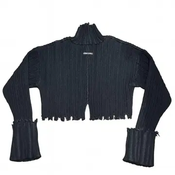 PRANK PROJECT 하이넥 크롭 니트 리브 그레이