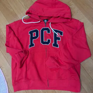 PCF 로고 레드 후드티 L 사이즈