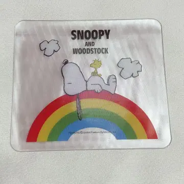 초레어 희귀 스누피 클리어 케이스 수납 레트로 무지개