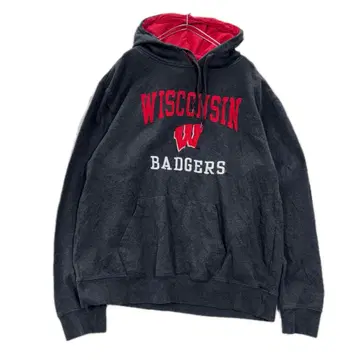 WISCONSIN BADGERS 칼리지 로고 풀오버 후드티 XL
