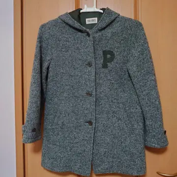 PINK HOUSE 후드 부착 모스그린 울 코트