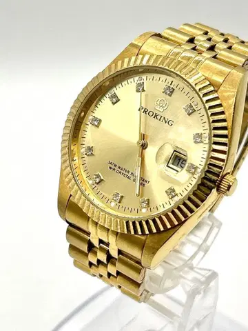 PROKING 골드 컬러 시계 고급스러움 보석 장식 watch