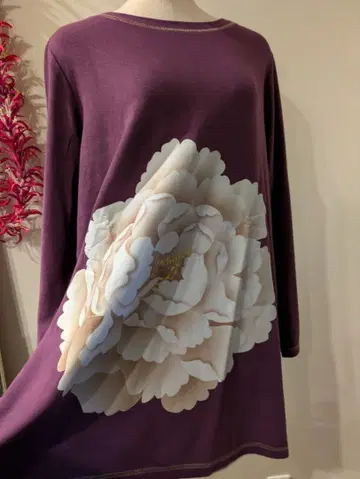 차이하네 모란 튜닉 긴팔 퍼플