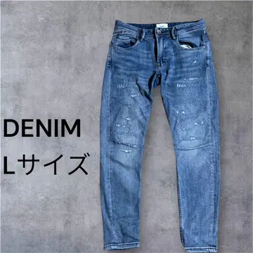 DENIM 스키니 L 사이즈 데미지 가공