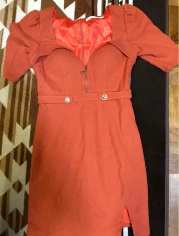 JEWELS 오렌지 타이트 드레스 M