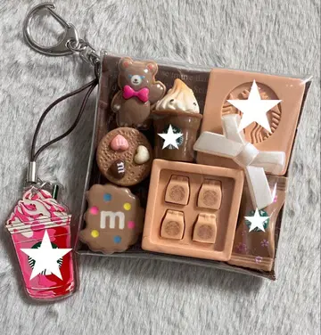 가챠 파우치 [ 핑크 리본 곰돌이 카페 ]