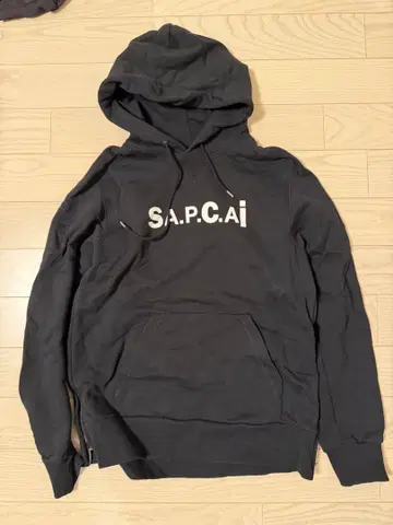 sacai APC 콜라보 후드티 블랙