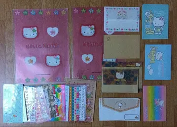 헬로키티 파일 & 봉투 & 편지지 & 씰 & 레터 박스 키티 굿즈 세트