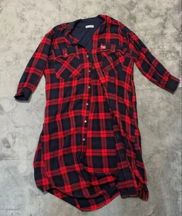 MILKFED. 빨검 체크 셔츠 원피스