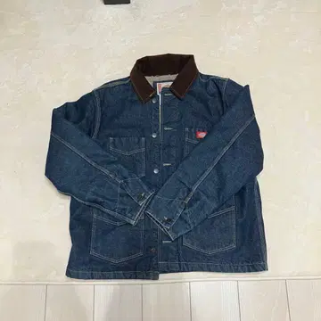 다크 블루 데님 자켓 브라운 옷깃