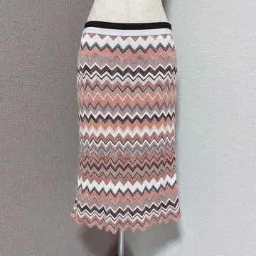 마크케인 모헤어 니트 멀티 컬러 보더 스커트