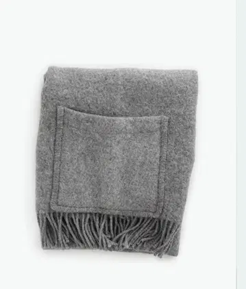 라푸안칸크리 포켓 부착 스톨 그레이 택 포함 미사용 새상품