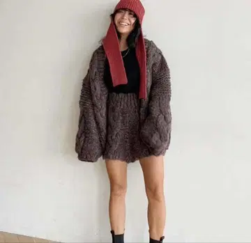 핸드메이드 믹스 케이블 니트 숏팬츠