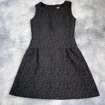 Re-mix [ 38 ] 슬리브리스 원피스 블랙 꽃무늬 여성용