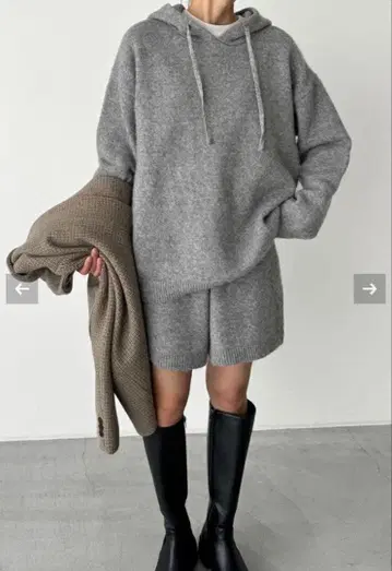 캐널진 CANAL JEAN El mar 울 혼방 후드티 SET UP