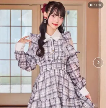 ROJITA 꽃무늬 체크 미니 원피스