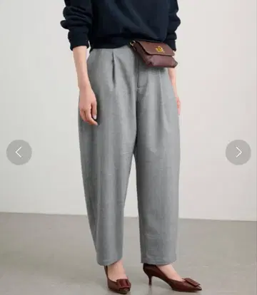 23AW 프레임워크 울 블렌드 턱 팬츠 라이트 그레이 38