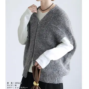 reca 더블 지퍼 니트 베스트