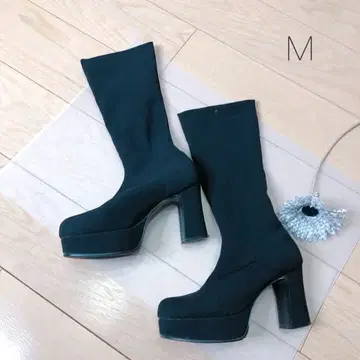 블랙 하이힐 롱 부츠 M