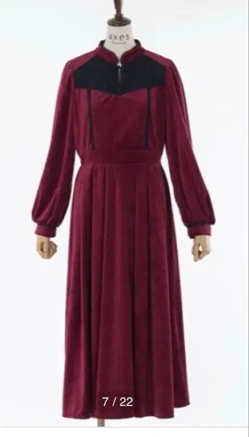 [ axes femme ] 벨벳 원단 차이나풍 롱 원피스 드레스