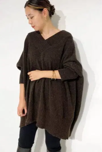 ADAWAS 오버 V넥 롱 풀오버 ap studio