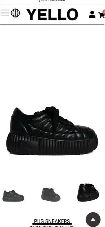 YELLO PUG SNEAKERS 블랙 M 사이즈