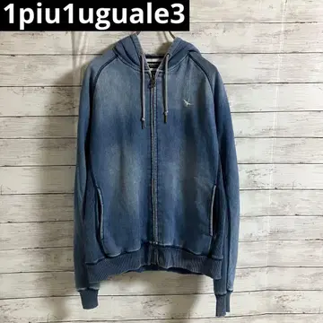 우노피우 데님 지퍼 후드티