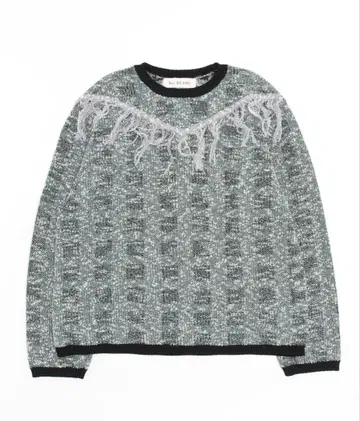 Ray BEAMS / 프린지 장식 라메 니트