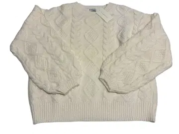 여성용 니트 페더얀 니트 화이트 케이블 짜임