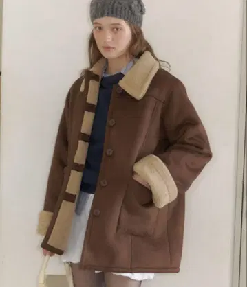 [ GIUNON ] adjustable sleeve mouton coat