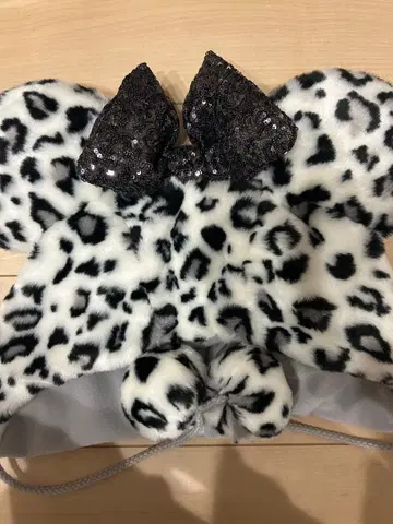 디즈니 팬캡 미니 레오파드 무늬 화이트