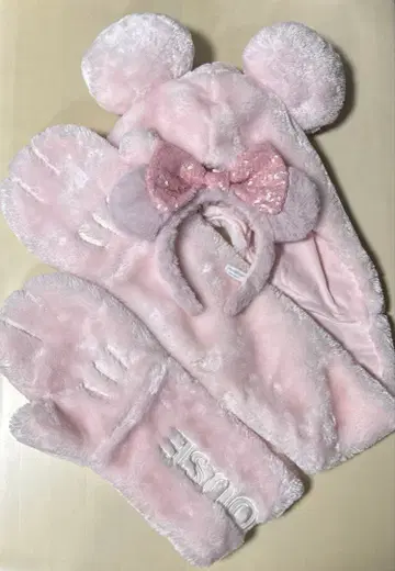 disney 머플러 캡 머리띠 핑크