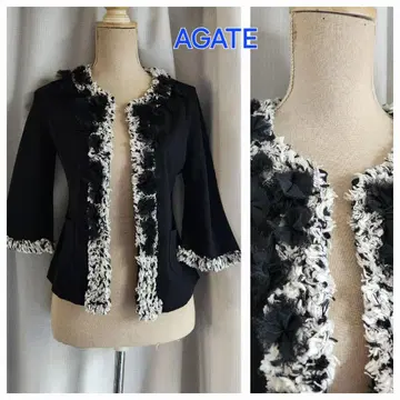 미사용 레벨 AGATE 귀여운 볼레로 집업 가디건
