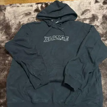 XLARGE 블랙 후드 부착 후드티 L