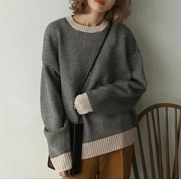 [ Chillfar ] 바이컬러 니트