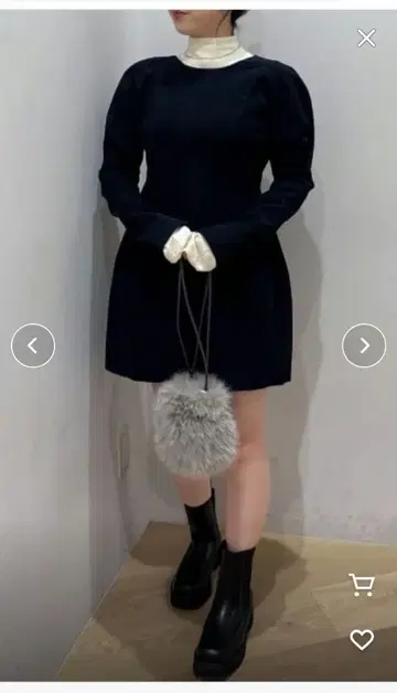 STYLEMIXER 코듀로이 폼 미니 원피스 네이비