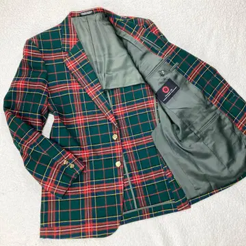 새상품급 크리스마스 컬러 테일러드 자켓 골드 버튼 DUNLOP