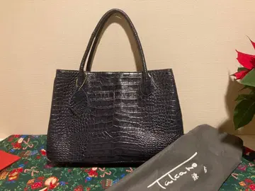 카마쿠라 Takano 다크 블루 토트백 크로커다일 패턴