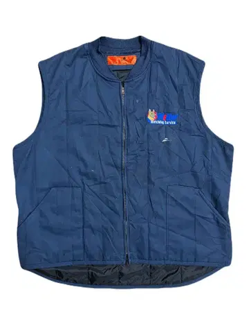구제 의류 RED KAP 자수 워크 베스트 XXL 네이비 3 빈티지