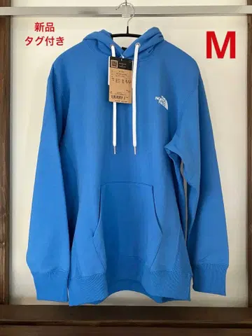 새상품 THE NORTH FACE 후드티 M 백 스퀘어 로고 파랑