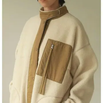 투데이풀 아이보리 보아 롱 코트 38