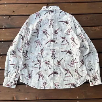 GANGSTERVILLE 프린트 패턴 긴팔 셔츠 M