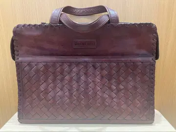 AOYAMA IBIZA 천연 가죽 비즈니스 백 뜨개질 가죽 브라운 핸드