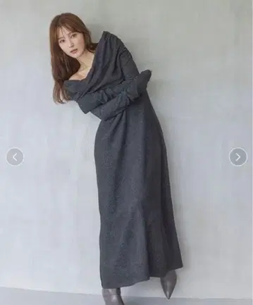 Snidel 브러쉬드 컷오프 숄 원피스 스나이델