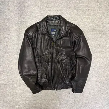 90s Robert Comstock 천연 가죽 가죽 자켓 플라이트 자켓