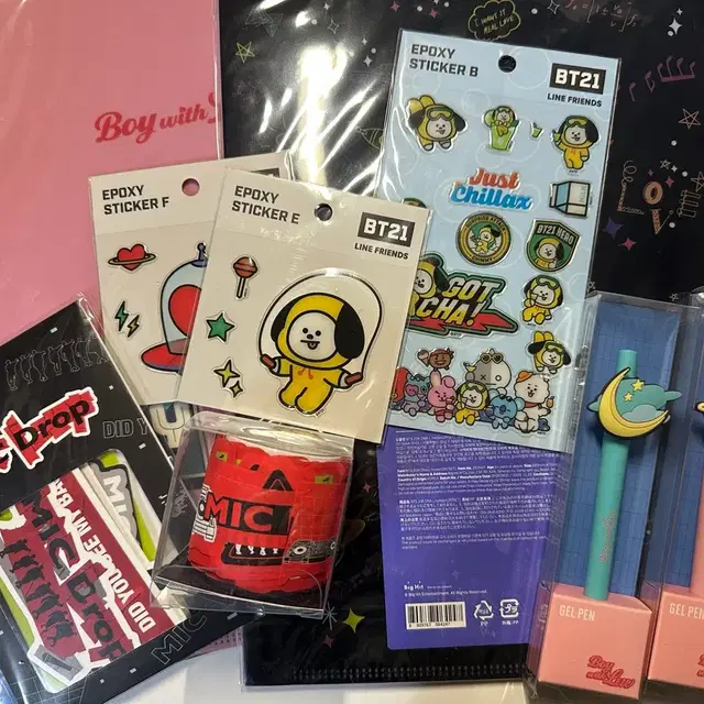 방탄소년단 공식 굿즈 모음 맠드 스티커 BT21 L자 홀더 파일