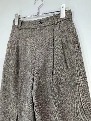 575 MARGARET HOWELL 고급 두꺼운 원단 울 트위드 슬랙스